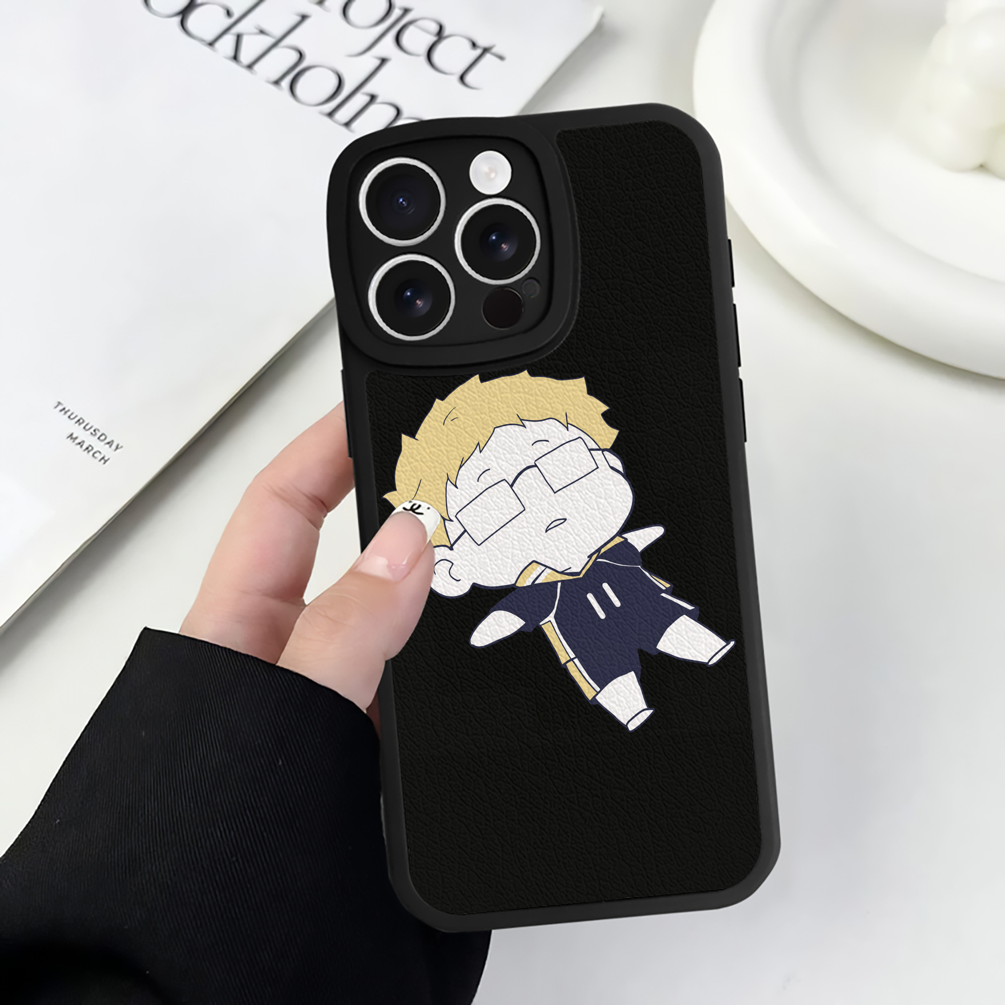 （画像用） ハイキュー!! Haikyu!! 【iPhone 16シリーズ対応】シリコンスマホケース（レザー調） 材質：シリコン